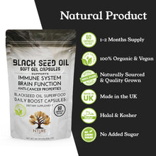 Load image into Gallery viewer, Blackseed Oil Soft Gel Capsules - 60x500mg