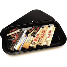 Load image into Gallery viewer, Litt Stash Metal Rolling Tray with Magnetic Rolling Lid - Large (BLACK)