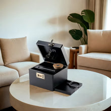 Load image into Gallery viewer, LITT - Lockable Stash Box Set with Glass Jar, Hidden Tray, and Storage Box (BLACK)