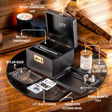 Load image into Gallery viewer, LITT - Lockable Stash Box Set with Glass Jar, Hidden Tray, and Storage Box (BLACK)