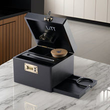 Load image into Gallery viewer, LITT - Lockable Stash Box Set with Glass Jar, Hidden Tray, and Storage Box (BLACK)