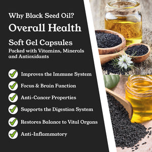 Blackseed Oil Soft Gel Capsules - 60x500mg