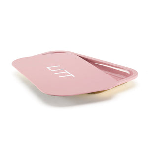 Litt Stash Metal Rolling Tray with magnetic lid - Large (PINK)