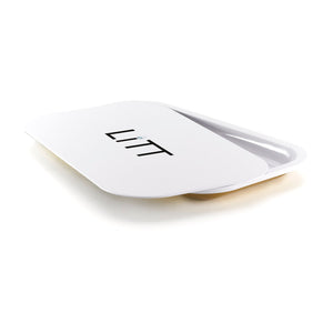 Litt Stash Metal Rolling Tray with Magnetic Rolling Lid - Large (WHITE)
