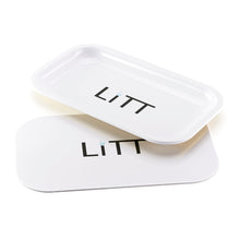 Load image into Gallery viewer, Litt Stash Metal Rolling Tray with Magnetic Rolling Lid - Large (WHITE)
