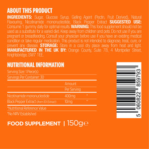 NMN (Nicotinamide) gummies Cell Repair + Anti-Aging | 30 Servings Mixed Fruit Flavour