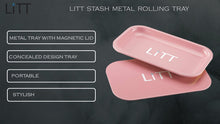 Load image into Gallery viewer, Litt Stash Metal Rolling Tray with magnetic lid - Large (PINK)
