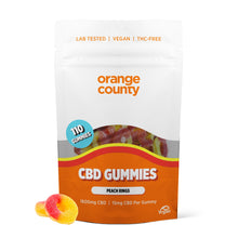 Load image into Gallery viewer, Orange County CBD Gummy Peach Rings 1600mg
