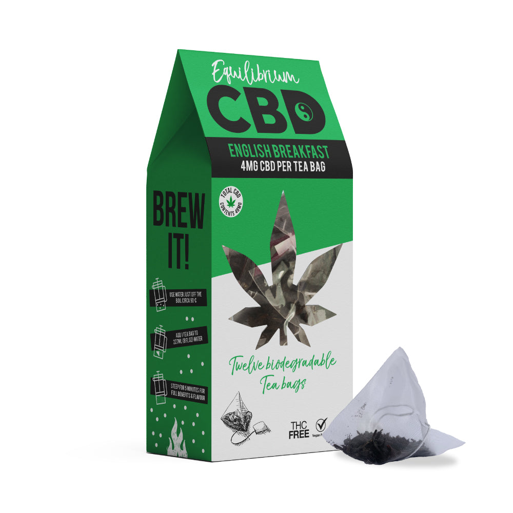 Equilibrium CBD 48mg Full Spectrum English Breakfast Tea Bags Box of 12